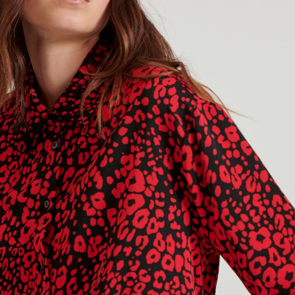 FUNKY BUDDHA Cropped πουκάμισο με all over τύπωμα