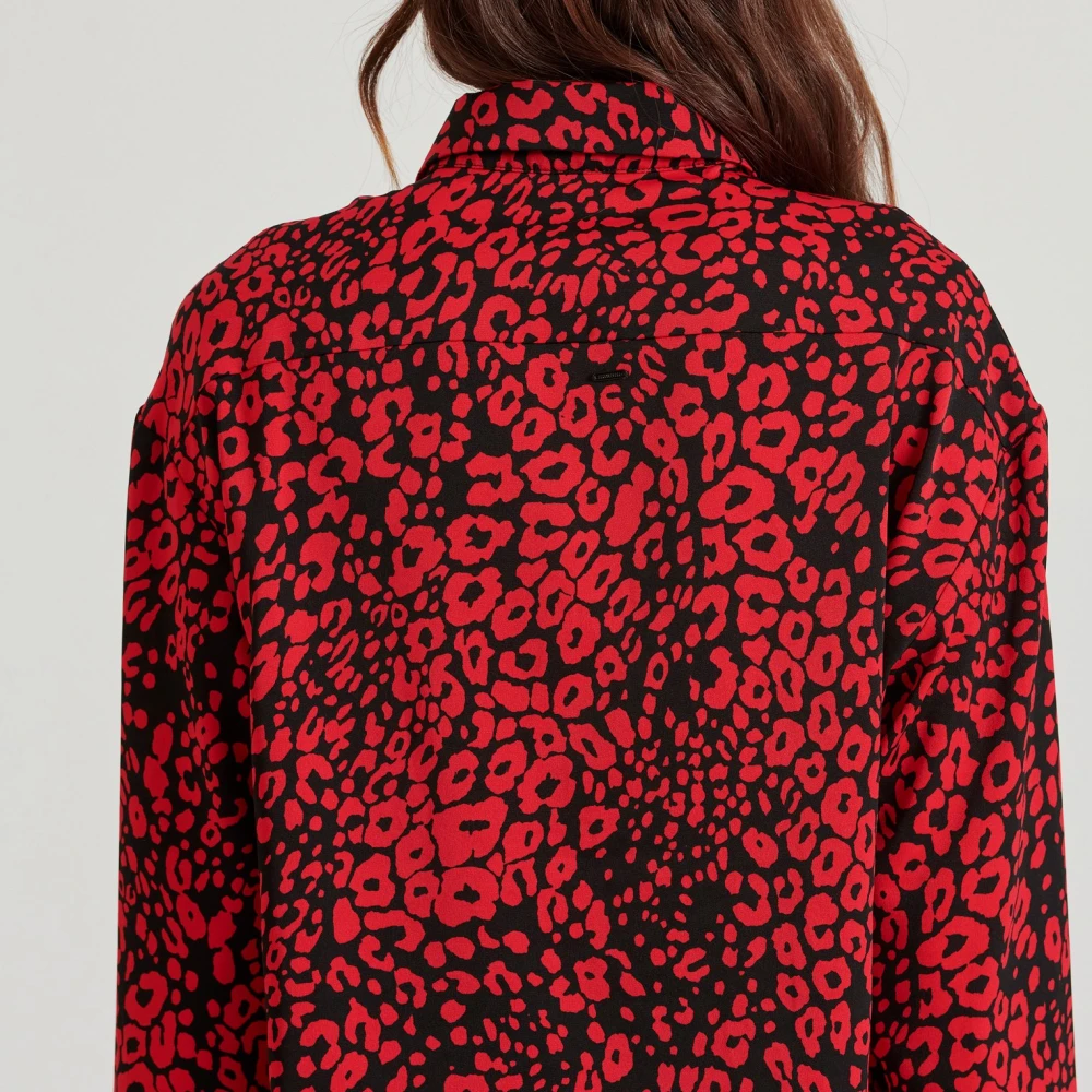 FUNKY BUDDHA Cropped πουκάμισο με all over τύπωμα