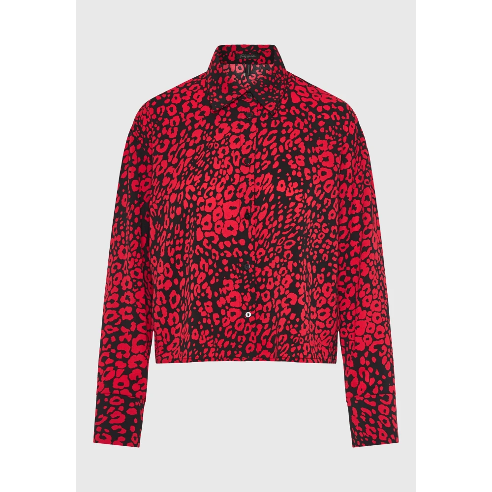 FUNKY BUDDHA Cropped πουκάμισο με all over τύπωμα
