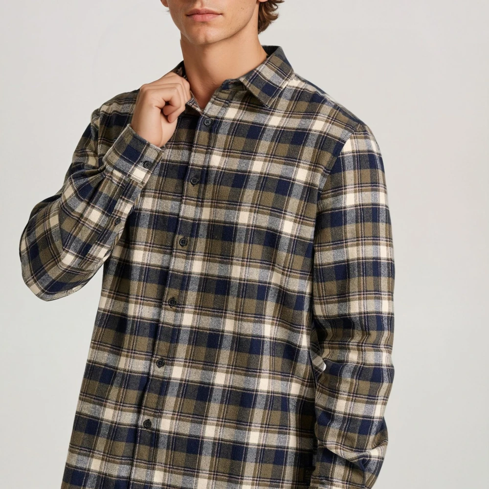 FUNKY BUDDHA Flannel καρό πουκάμισο