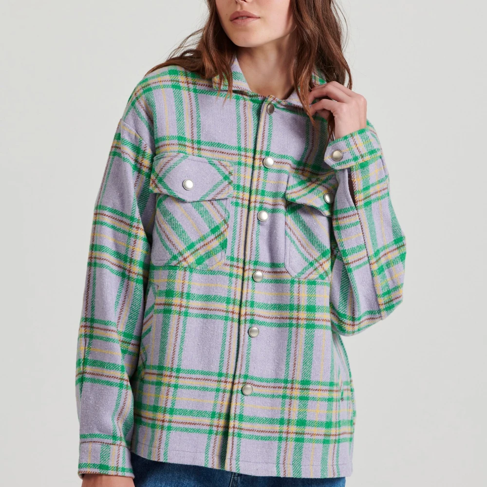 FUNKY BUDDHA Flannel καρό πουκάμισο με τσέπες στο στήθος