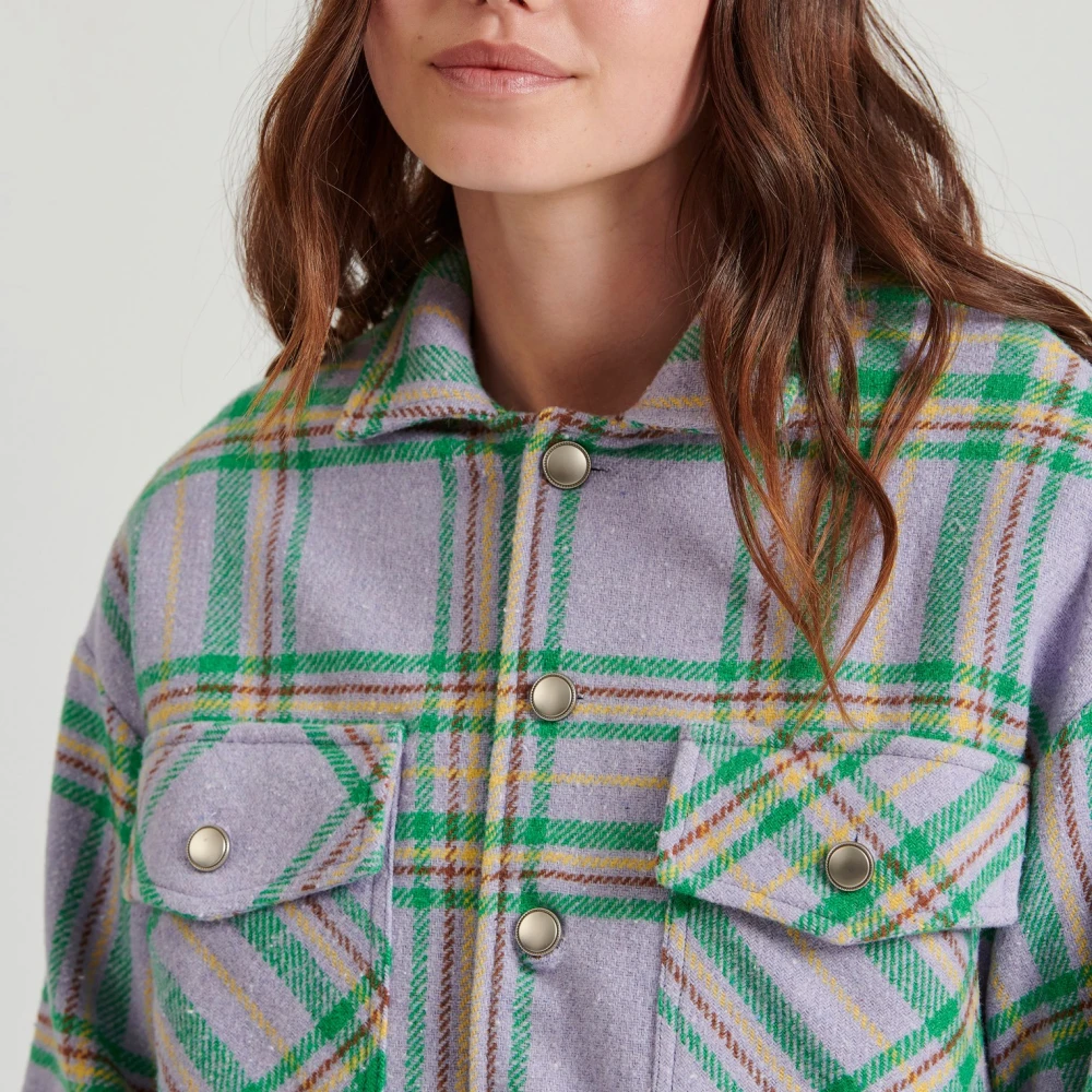 FUNKY BUDDHA Flannel καρό πουκάμισο με τσέπες στο στήθος