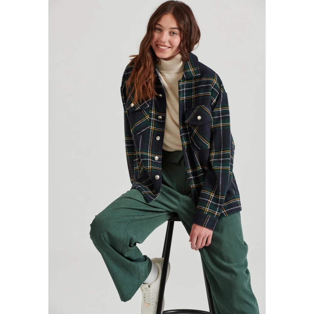 FUNKY BUDDHA Flannel καρό πουκάμισο με τσέπες στο στήθος