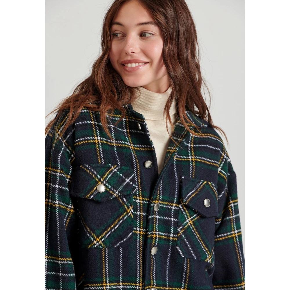 FUNKY BUDDHA Flannel καρό πουκάμισο με τσέπες στο στήθος