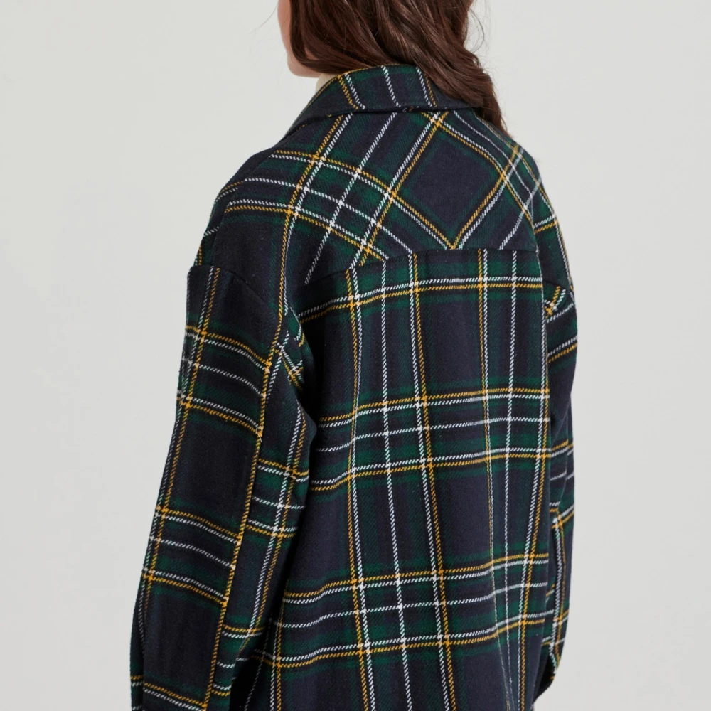 FUNKY BUDDHA Flannel καρό πουκάμισο με τσέπες στο στήθος