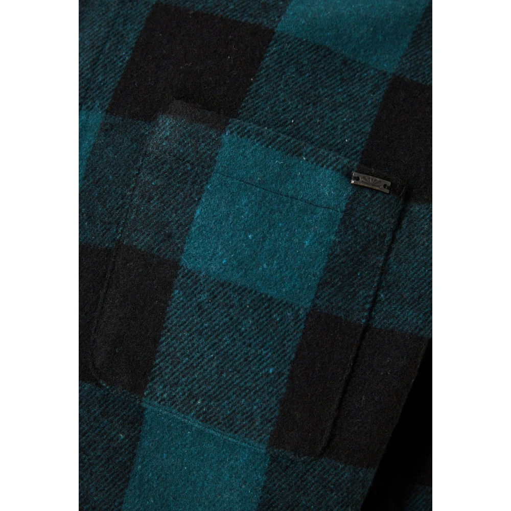 FUNKY BUDDHA Flannel καρό πουκάμισο με τσέπη στο στήθος