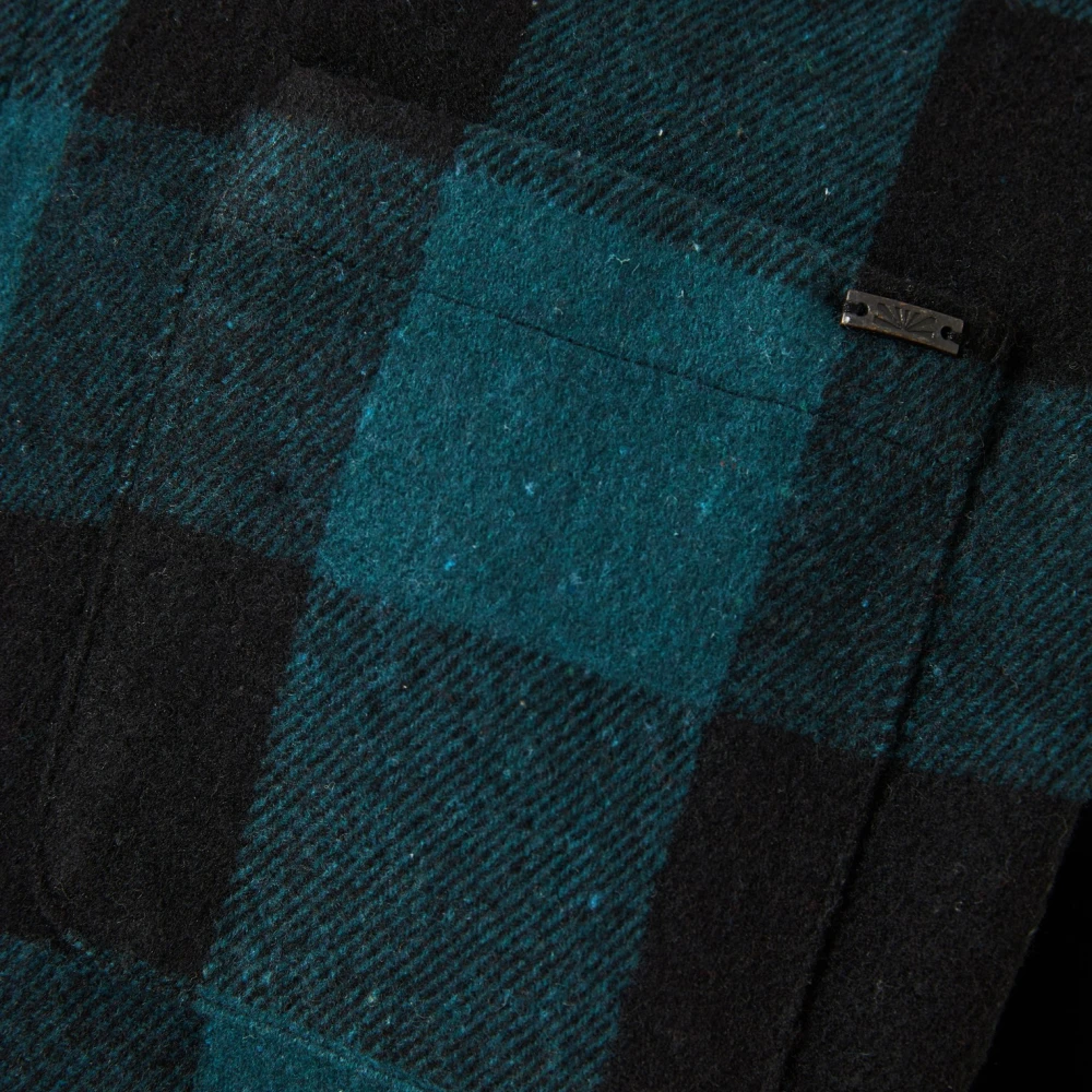 FUNKY BUDDHA Flannel καρό πουκάμισο με τσέπη στο στήθος