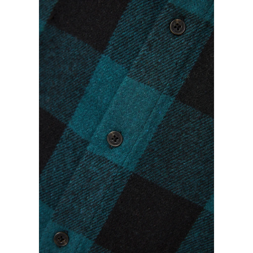 FUNKY BUDDHA Flannel καρό πουκάμισο με τσέπη στο στήθος