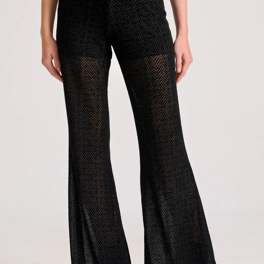 FUNKY BUDDHA Flare fit παντελόνι σε βελουτέ ύφασμα με pattern