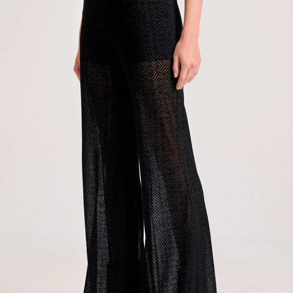 FUNKY BUDDHA Flare fit παντελόνι σε βελουτέ ύφασμα με pattern