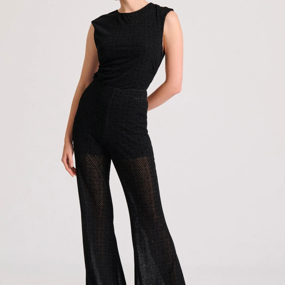 FUNKY BUDDHA Flare fit παντελόνι σε βελουτέ ύφασμα με pattern