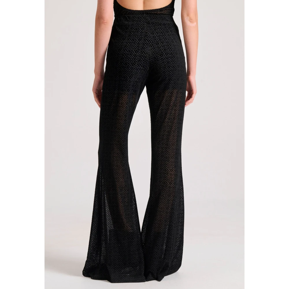 FUNKY BUDDHA Flare fit παντελόνι σε βελουτέ ύφασμα με pattern