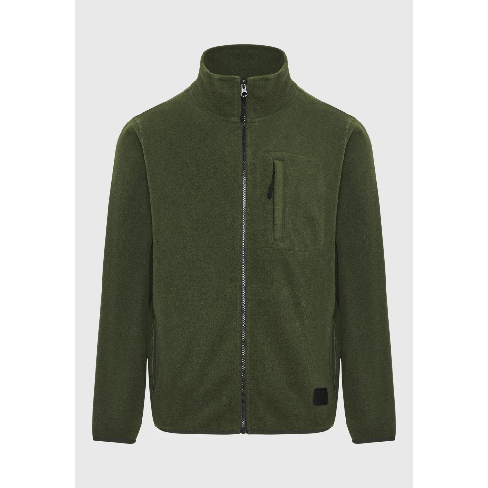 FUNKY BUDDHA Fleece ζακέτα φούτερ με zip-up τσέπη στο στήθος