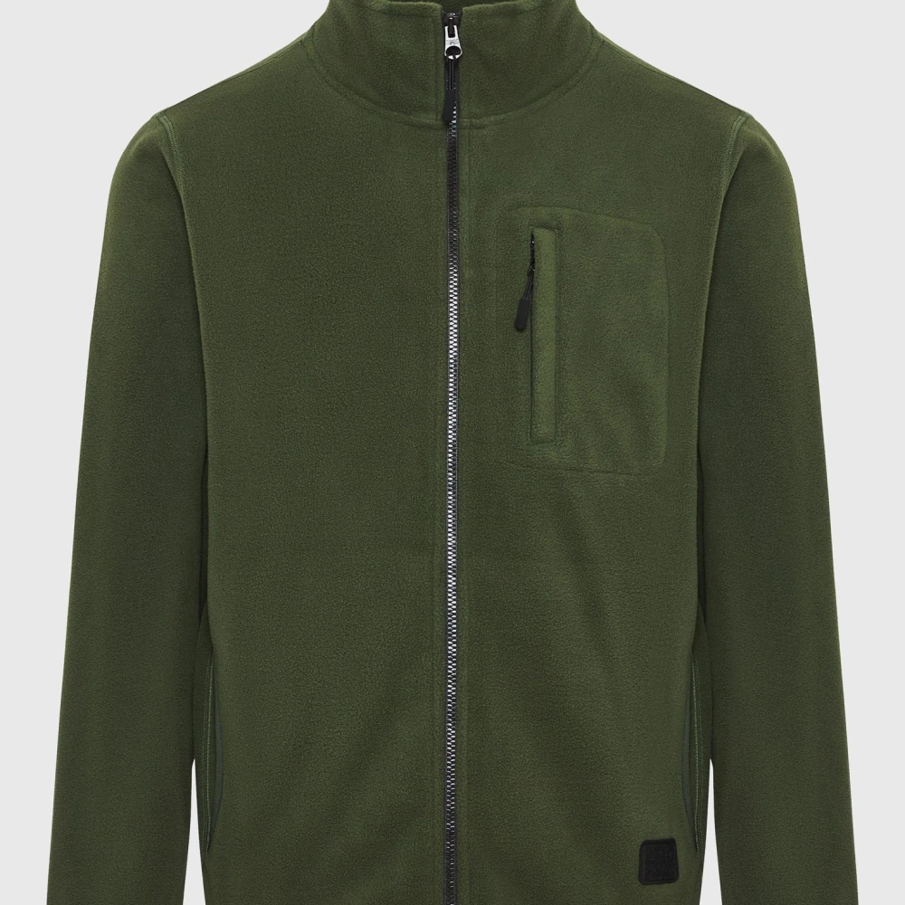 FUNKY BUDDHA Fleece ζακέτα φούτερ με zip-up τσέπη στο στήθος