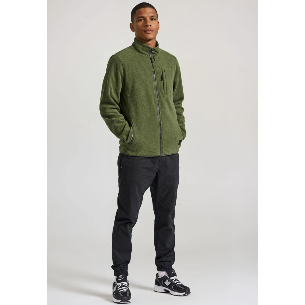 FUNKY BUDDHA Fleece ζακέτα φούτερ με zip-up τσέπη στο στήθος