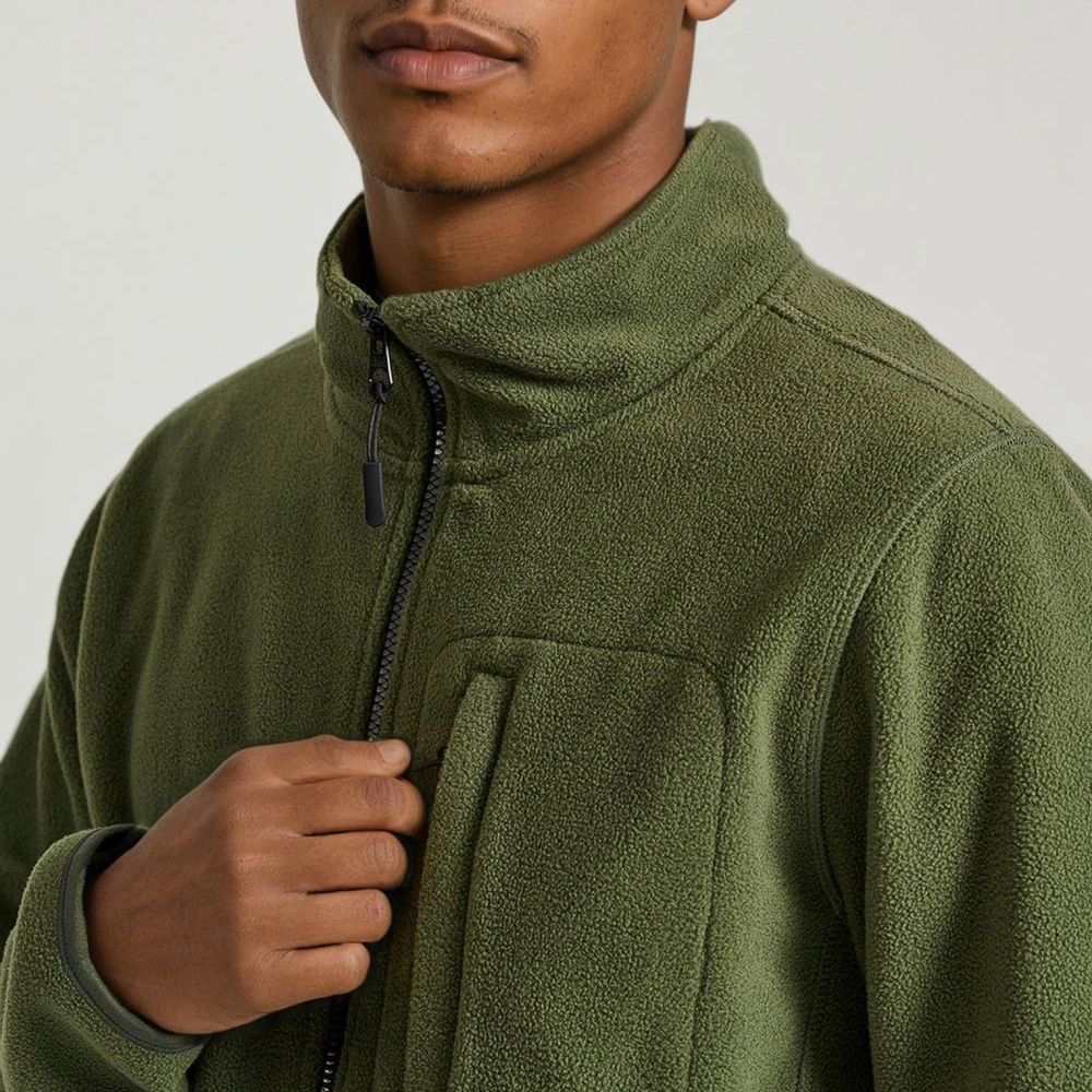 FUNKY BUDDHA Fleece ζακέτα φούτερ με zip-up τσέπη στο στήθος