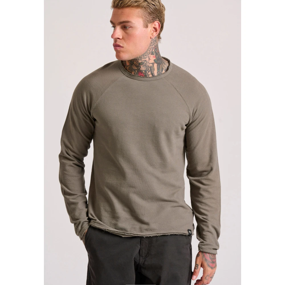 FUNKY BUDDHA Garment dyed t-shirt με raw edges