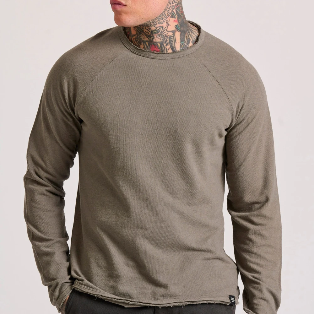 FUNKY BUDDHA Garment dyed t-shirt με raw edges