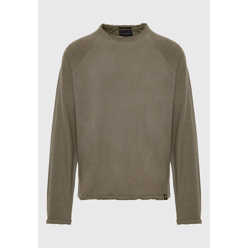 FUNKY BUDDHA Garment dyed t-shirt με raw edges