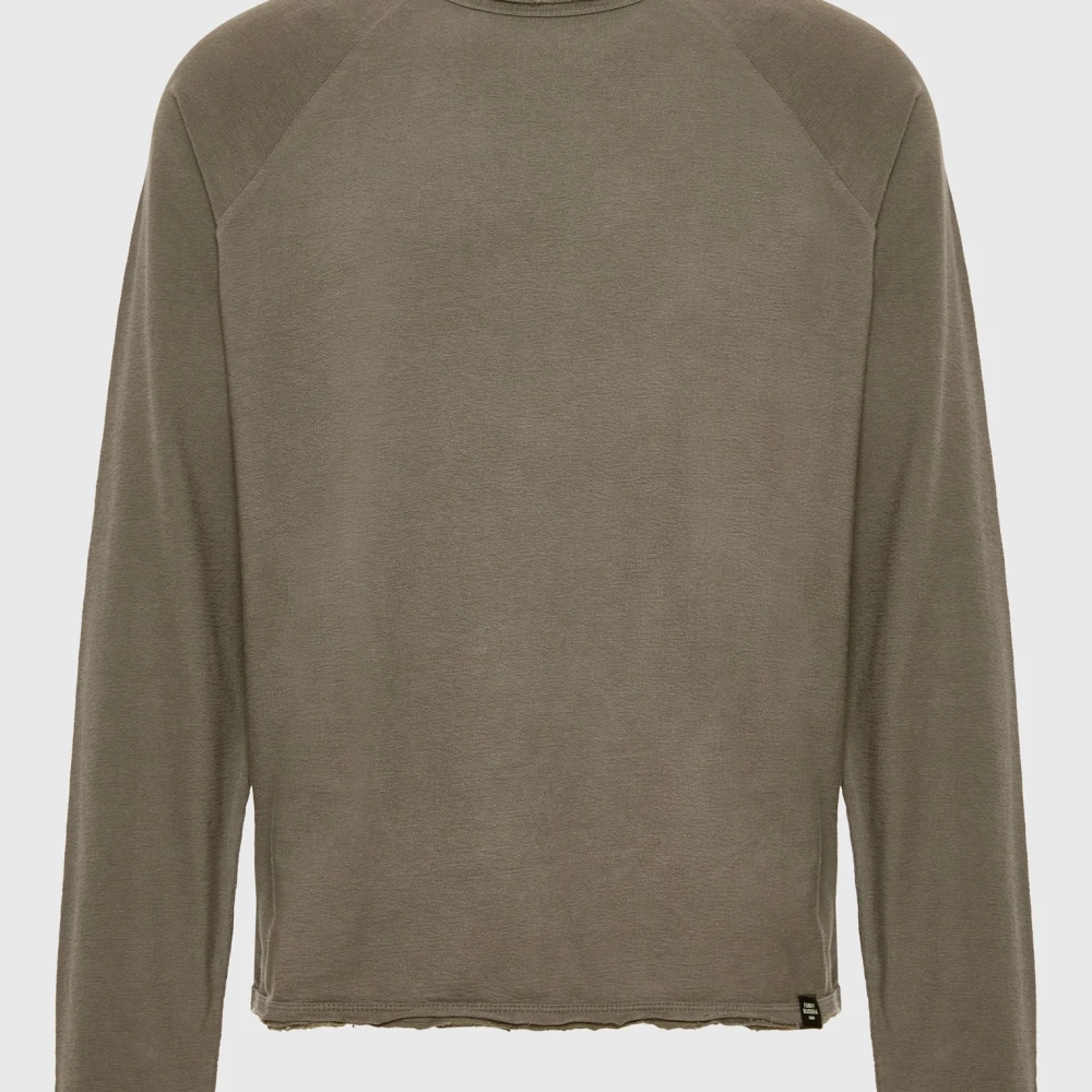 FUNKY BUDDHA Garment dyed t-shirt με raw edges