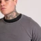 FUNKY BUDDHA Garment dyed t-shirt με raw edges