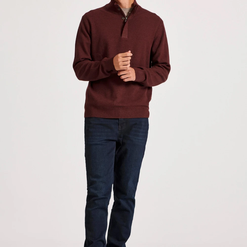 FUNKY BUDDHA Half-zip πλεκτή μπλούζα με πατιλέτα