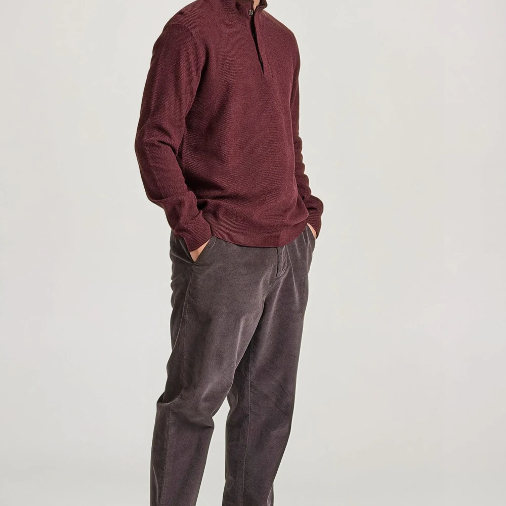 FUNKY BUDDHA Half-zip πλεκτή μπλούζα με πατιλέτα