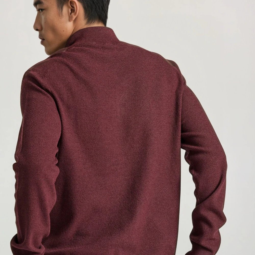 FUNKY BUDDHA Half-zip πλεκτή μπλούζα με πατιλέτα