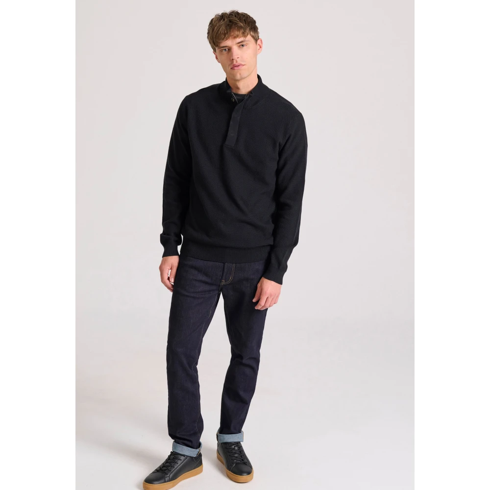 FUNKY BUDDHA Half-zip πλεκτή μπλούζα με πατιλέτα