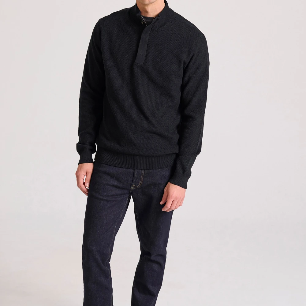 FUNKY BUDDHA Half-zip πλεκτή μπλούζα με πατιλέτα