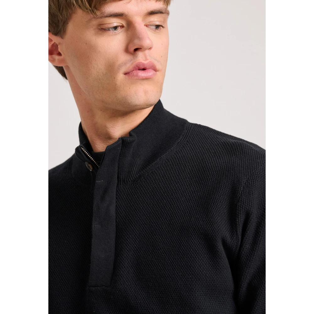 FUNKY BUDDHA Half-zip πλεκτή μπλούζα με πατιλέτα