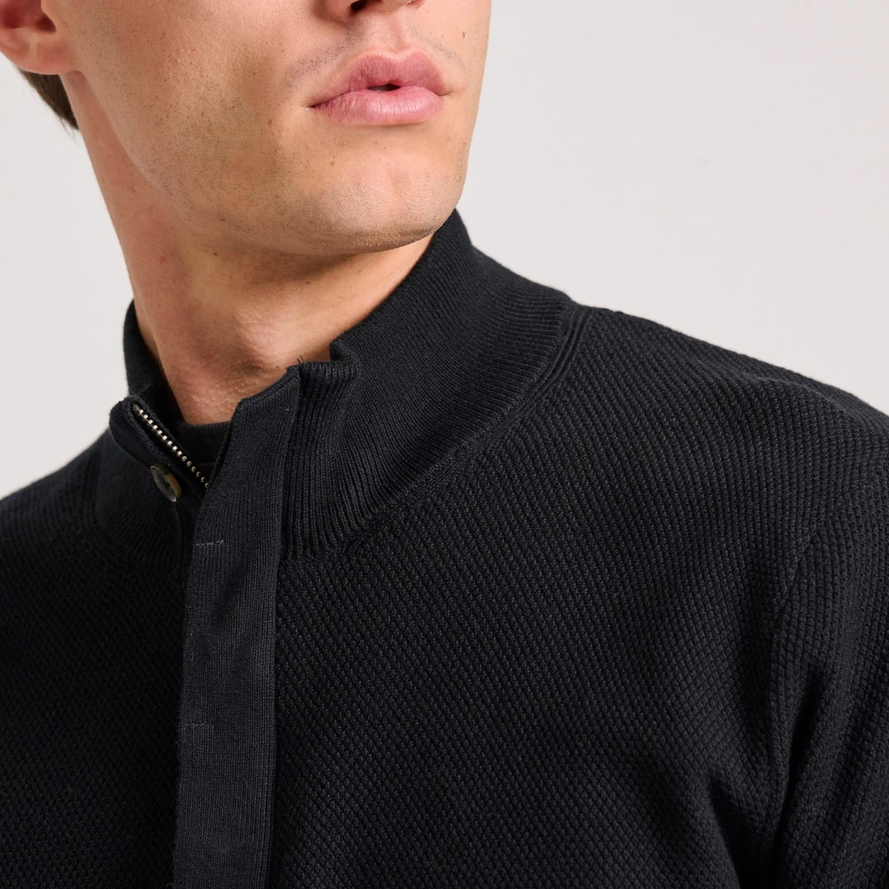 FUNKY BUDDHA Half-zip πλεκτή μπλούζα με πατιλέτα