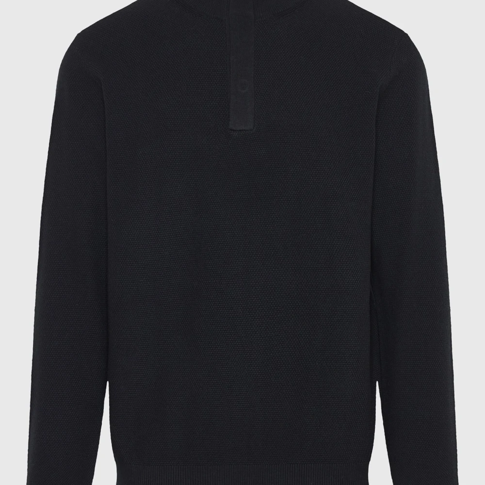 FUNKY BUDDHA Half-zip πλεκτή μπλούζα με πατιλέτα