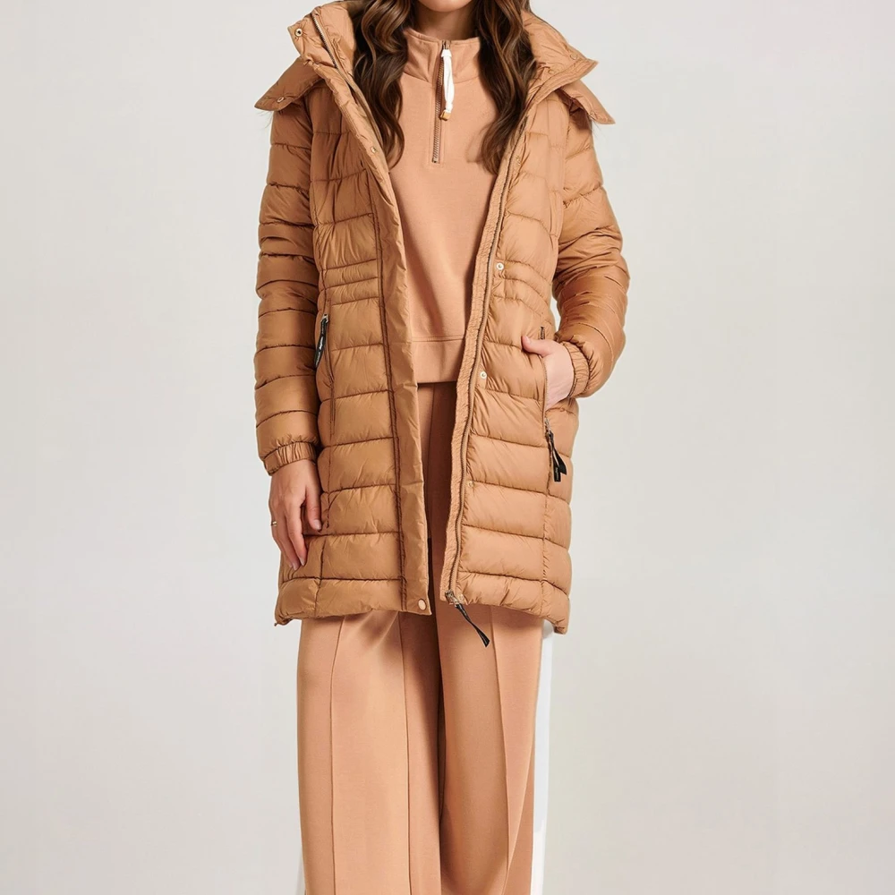 FUNKY BUDDHA Long fit puffer μπουφάν με αποσπώμενη γούνα