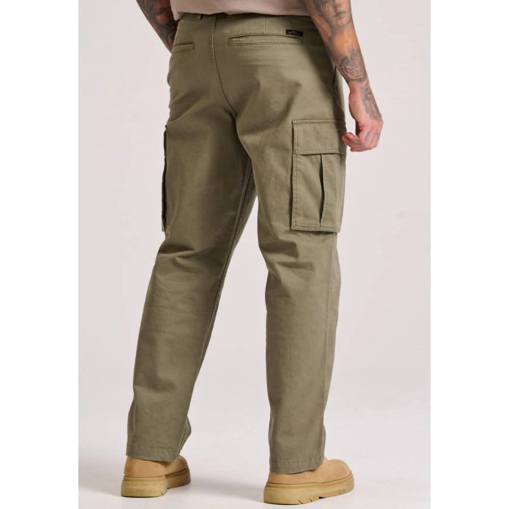 FUNKY BUDDHA Loose fit cargo παντελόνι σε micro ζακάρ ύφανση (d