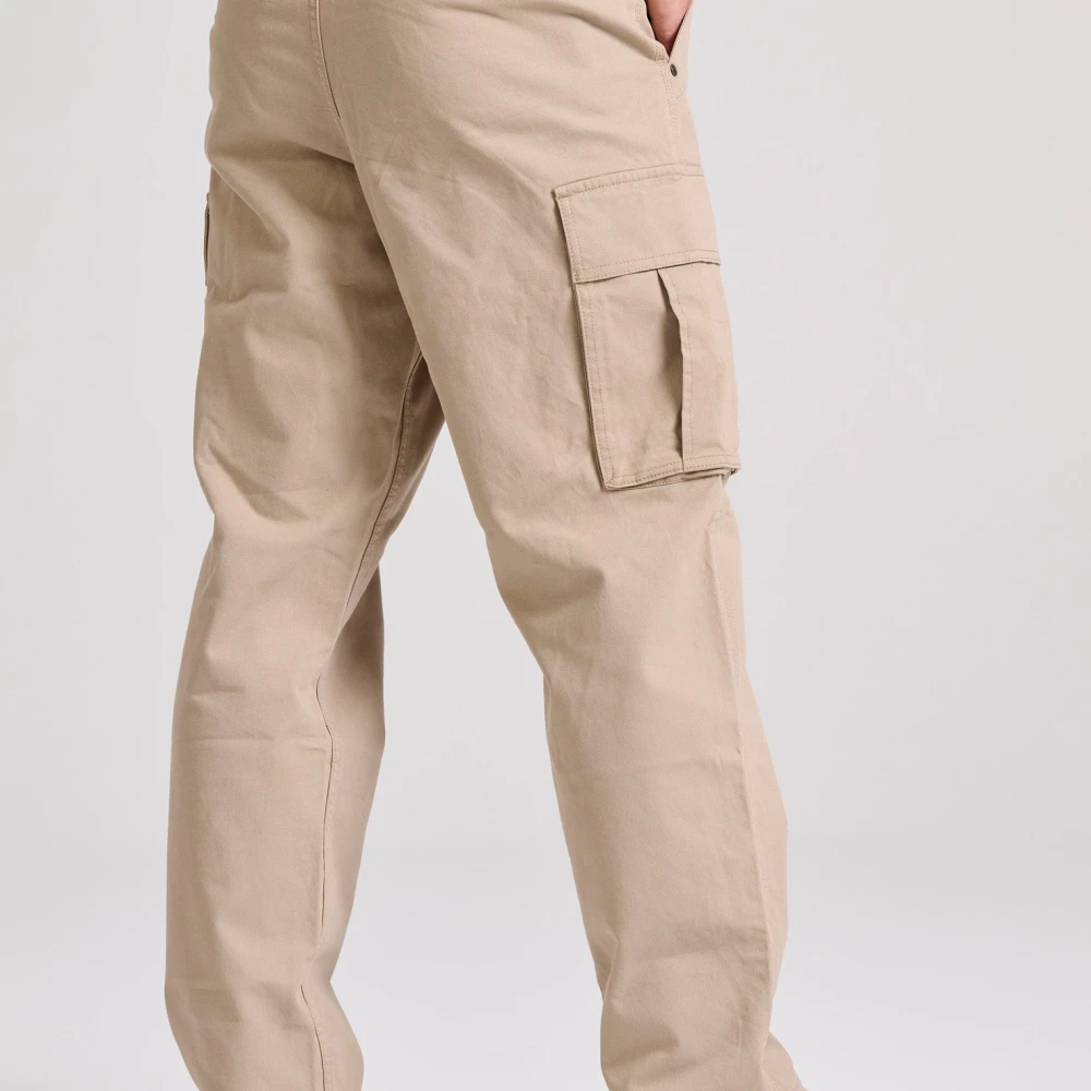 FUNKY BUDDHA Loose fit cargo παντελόνι σε micro ζακάρ ύφανση (d