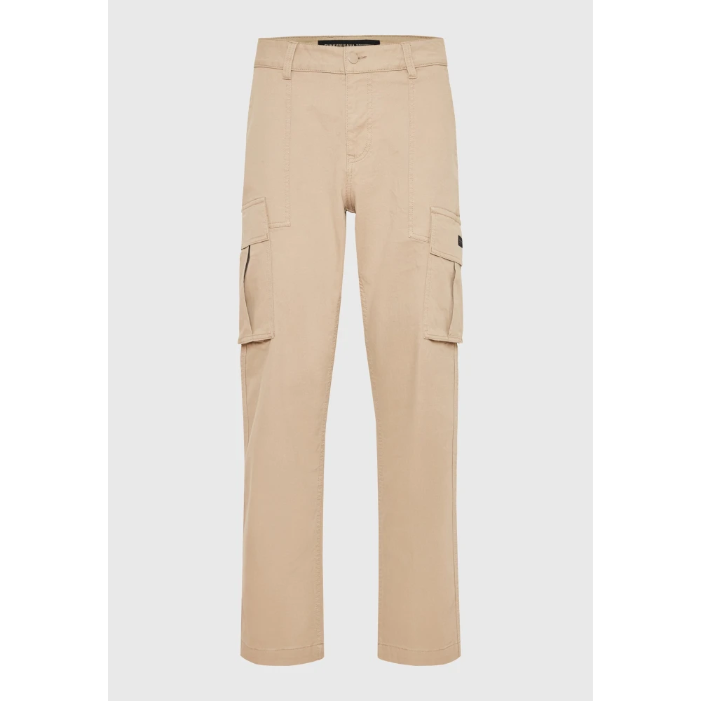 FUNKY BUDDHA Loose fit cargo παντελόνι σε micro ζακάρ ύφανση (d