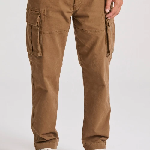 FUNKY BUDDHA Loose fit cargo παντελόνι σε ζακάρ ύφανση