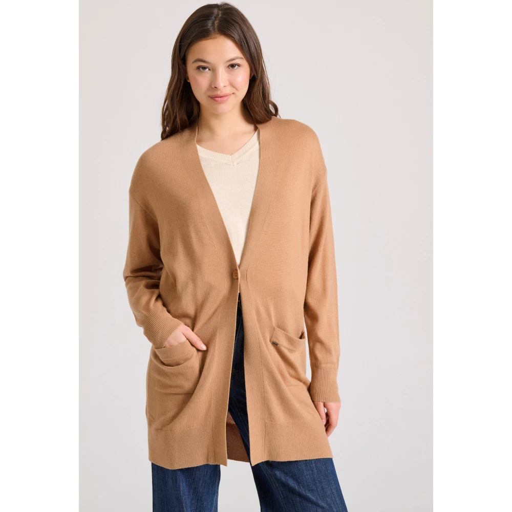 FUNKY BUDDHA Loose fit cashmere blend πλεκτή ζακέτα