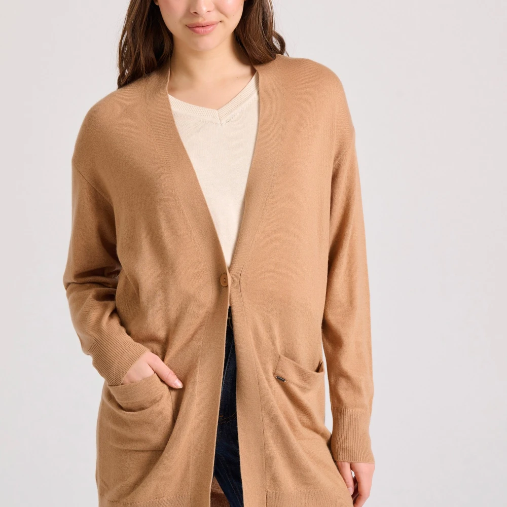 FUNKY BUDDHA Loose fit cashmere blend πλεκτή ζακέτα