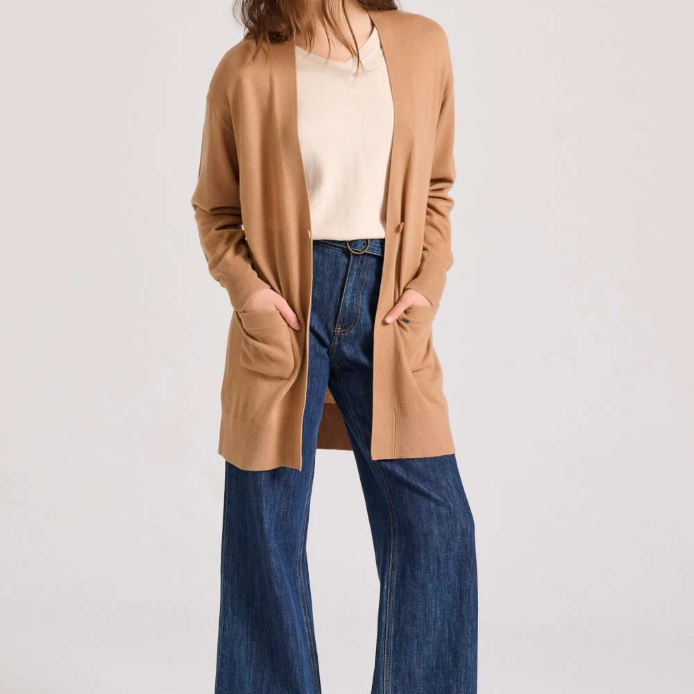 FUNKY BUDDHA Loose fit cashmere blend πλεκτή ζακέτα