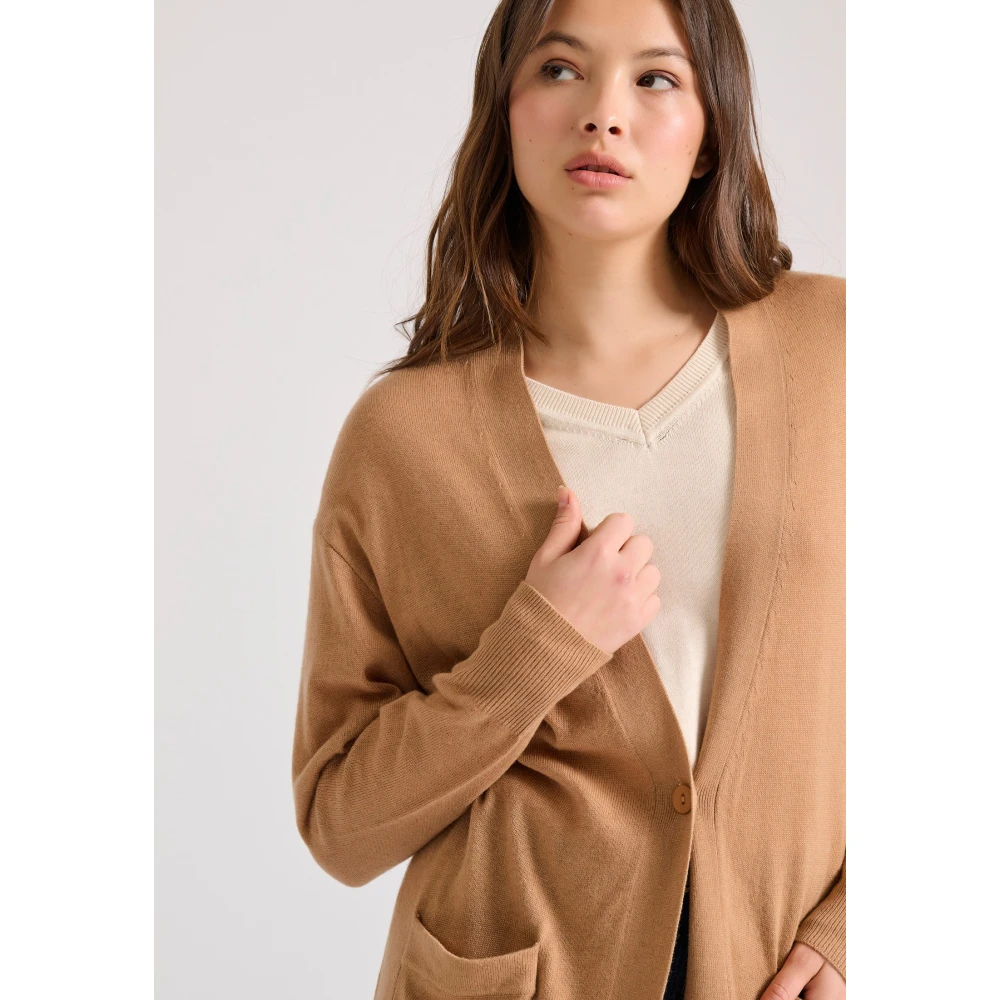 FUNKY BUDDHA Loose fit cashmere blend πλεκτή ζακέτα