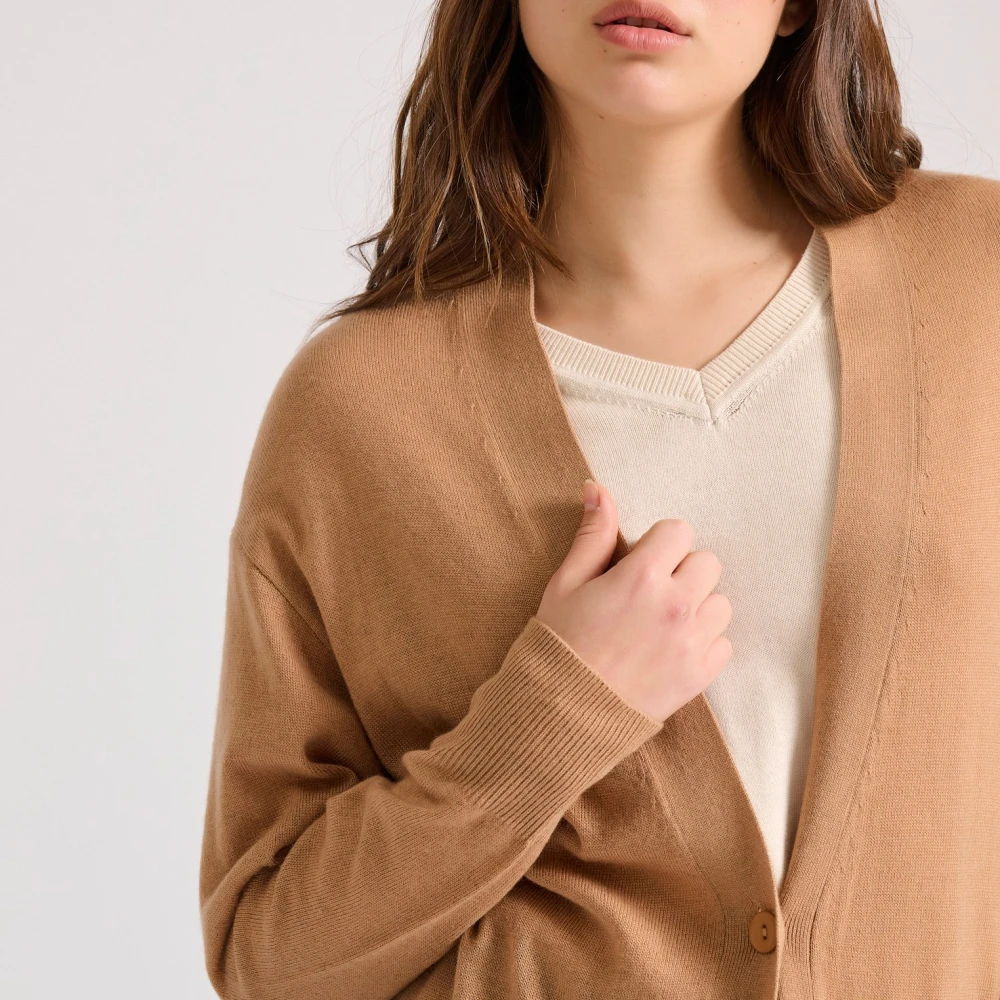 FUNKY BUDDHA Loose fit cashmere blend πλεκτή ζακέτα