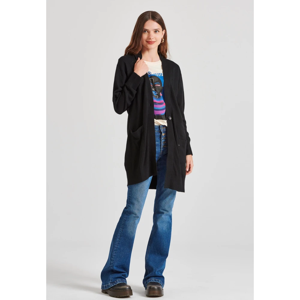 FUNKY BUDDHA Loose fit cashmere blend πλεκτή ζακέτα