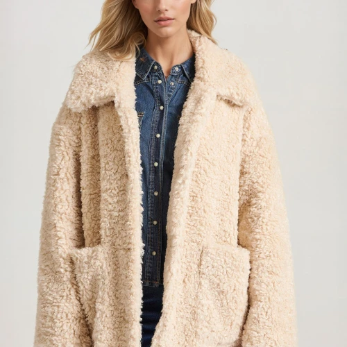 FUNKY BUDDHA Loose fit faux fur jacket