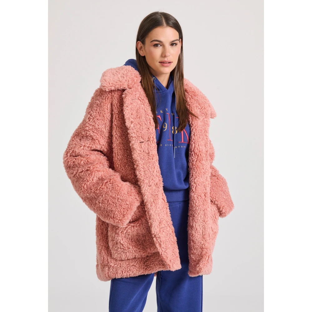 FUNKY BUDDHA Loose fit faux fur jacket