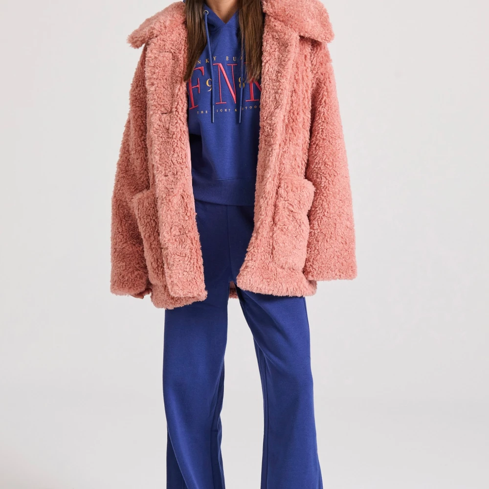 FUNKY BUDDHA Loose fit faux fur jacket