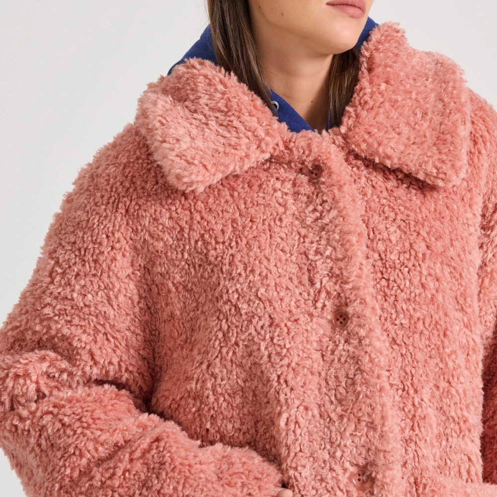 FUNKY BUDDHA Loose fit faux fur jacket