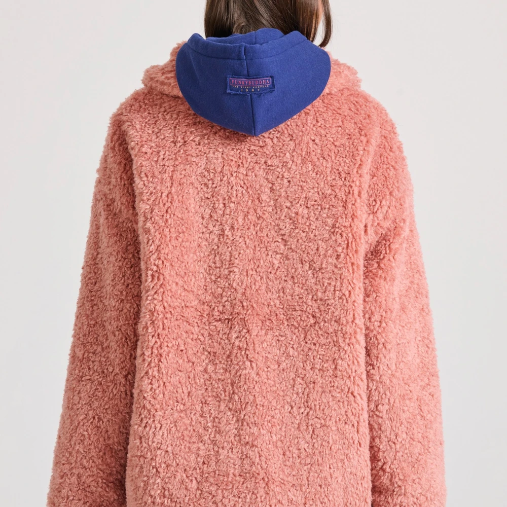 FUNKY BUDDHA Loose fit faux fur jacket