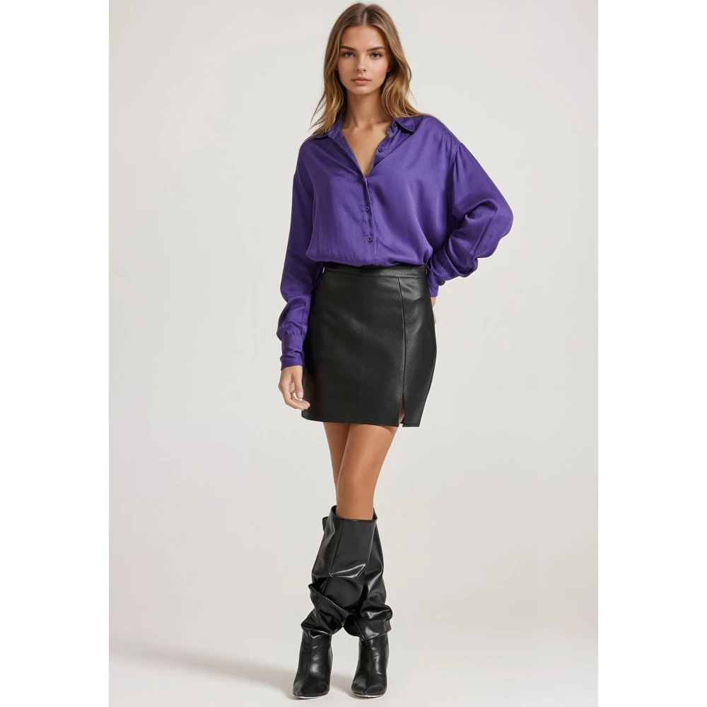 FUNKY BUDDHA Loose fit ασύμμετρο πουκάμισο από βισκόζη